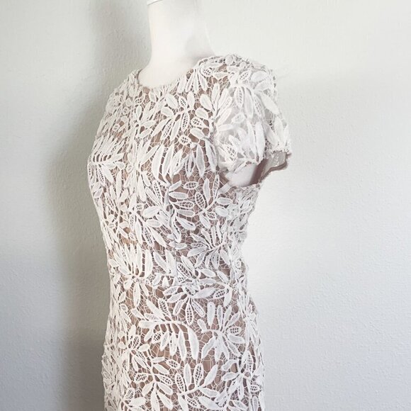 Lulus Right Sheer, Right Now White Lace Bodycon Mini Dress size medium - Picture 7 of 14